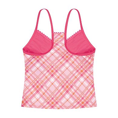 Girls 4-16 ZeroXposur Hopscotch Bobble Trim Tankini with Skirt 3-Piece Swim Set