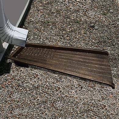 Bronze Usa Patriotic Flag Cast Aluminum Downspout Gutter 24 In. Splash Block