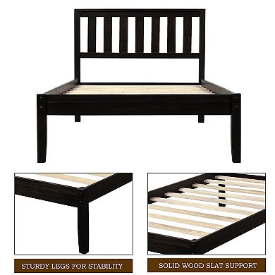 Merax Wood Platform Bed With Headboard