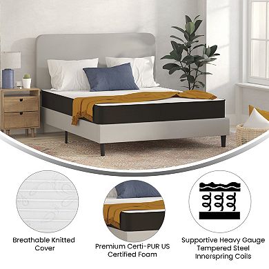 Emma and Oliver Asteria Medium Firm Hybrid Innerspring Mattress in a Box with Knit Fabric Top