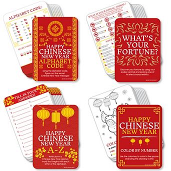 Big Dot Of Happiness Chinese New Year 4 Lunar New Year Games - 10 Cards Each Gamerific Bundle