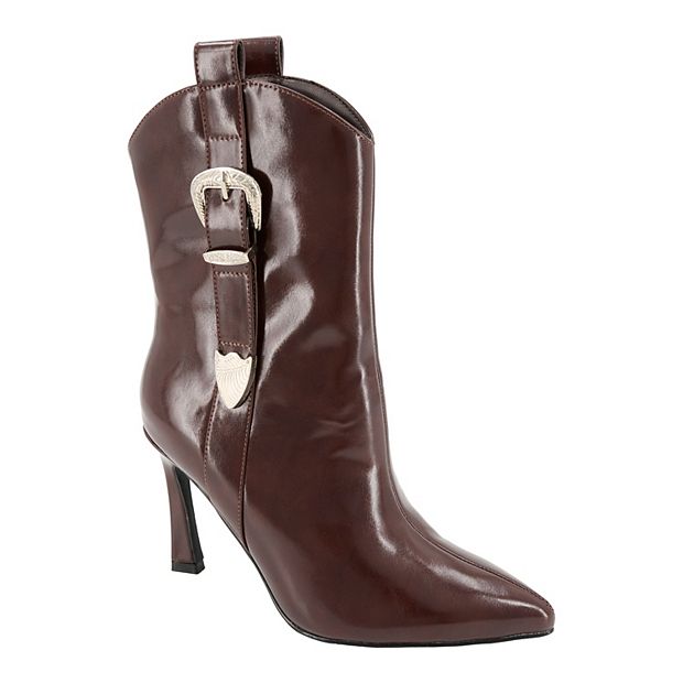 Sale rampage mid calf boots Clearance NEW Womens Rampage Wandella Brown PU 300322 Western Mid Calf Boots Size 7M