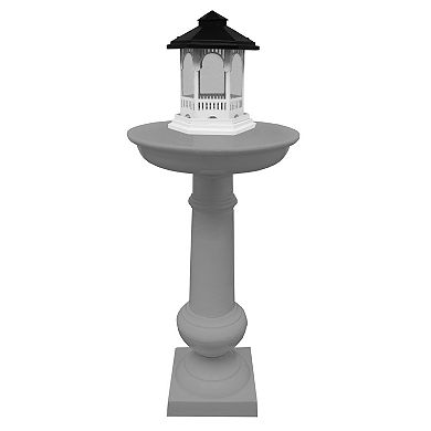 Modern Round Cast Aluminum Metal 40-in Grey Bird Bath And Bird Feeder Combo