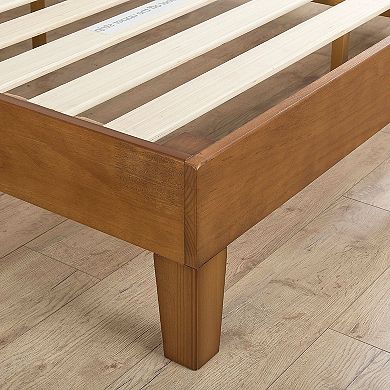 Twin Solid Wood Platform Bed Frame With Headboard