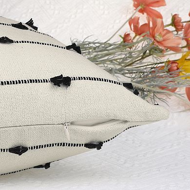 2 Pcs Cushion Farmhouse Decorative Throw Pillow Covers Neutral Pillowcases Home Decor 16" X 16"