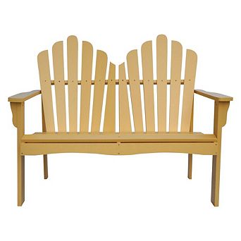 Outdoor Cedar Wood Garden Bench Loveseat In Beeswax Finish