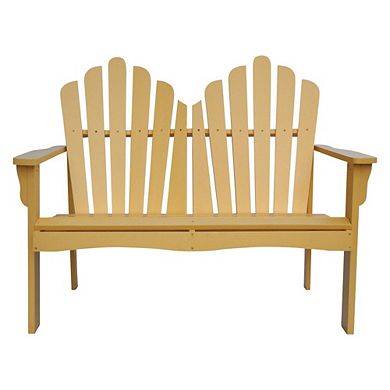 Outdoor Cedar Wood Garden Bench Loveseat In Beeswax Finish