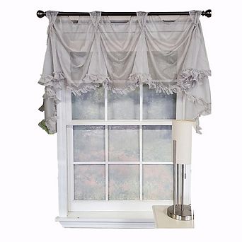 Luxurious Modern Design Classic Sheers Victory Swag 3-scoop Window Valance