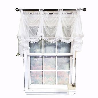 Luxurious Modern Design Classic Sheers Victory Swag 3-scoop Window Valance