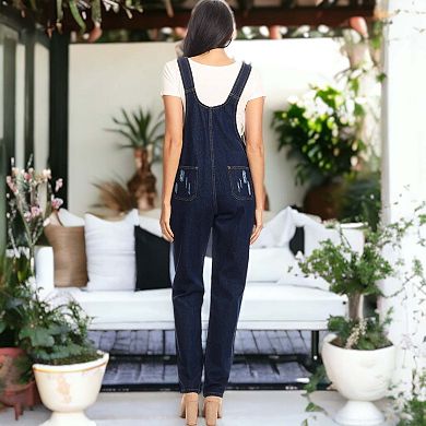 Women's Pocket Denim Tapered Leg Overalls