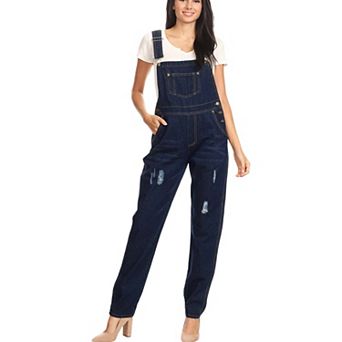 Women's Pocket Denim Tapered Leg Overalls