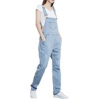 Women's Pocket Denim Tapered Leg Overalls