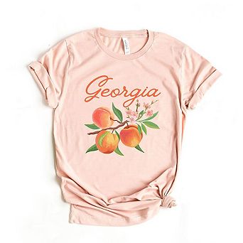 Georgia Peach Flower Short Sleeve Graphic Tee