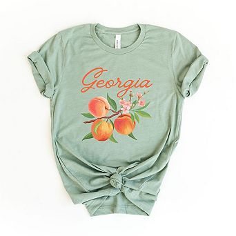Georgia Peach Flower Short Sleeve Graphic Tee