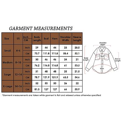 Women's Plaid Shacket Jacket Long Sleeve Button Down Shirts Coat