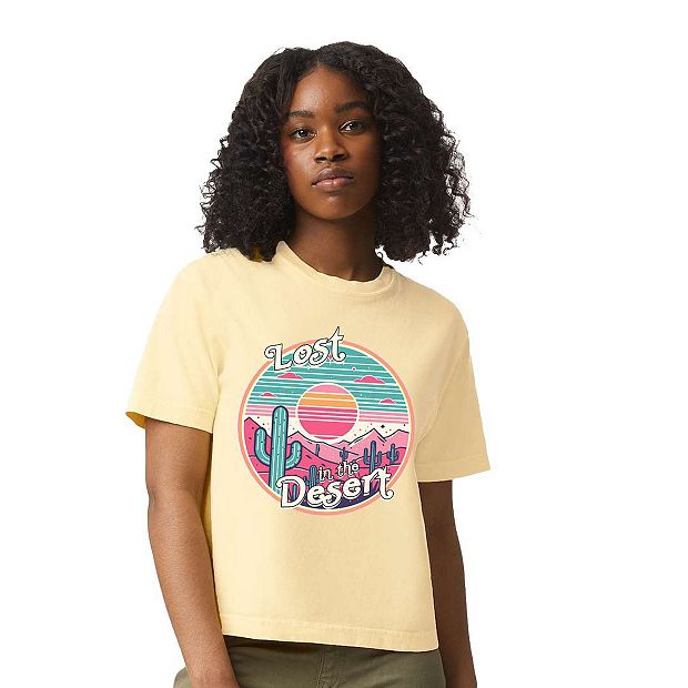Lost In The Desert Relaxed Fit Cropped Tee