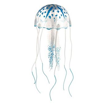 Aquarium Jellyfish Glow Decor Fish Tank Fluorescent Jellyfish Ornaments 3.2"x7.5" With Suction Cup