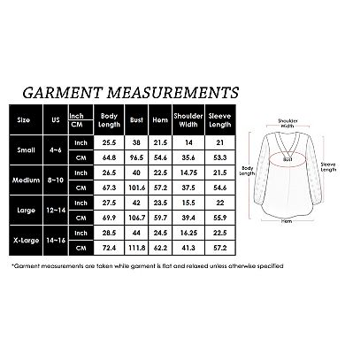 Women's Chiffon Blouse Swiss Dot Long Sleeve Top