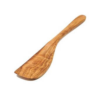 Angled Blade Cooking Spatula, Handmade From Olive Wood.