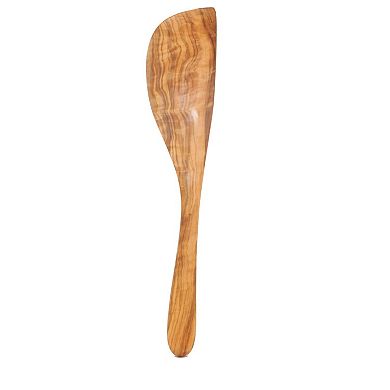Angled Blade Cooking Spatula, Handmade From Olive Wood.