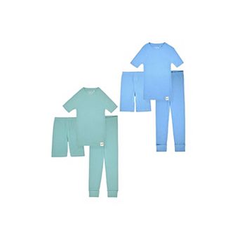 Sleep On It 100% Organic Cotton Rib Knit Snug-fit Multi Piece Pajama Set For Girls