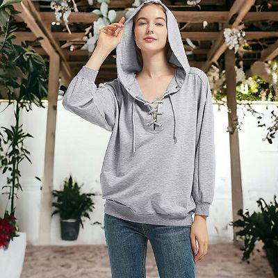 トップス andwang kirakira v neck hoodie gray andwang Kirakira v neck hoodie