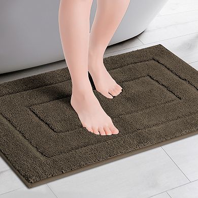 Geometry Bathroom Rug Mat Extra Soft Absorbent Bath Rug Non-slip Comfortable Bath Mat