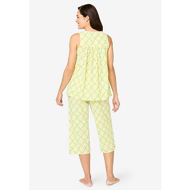 Only Necessities Plus Size Sleeveless Pj Capri Set