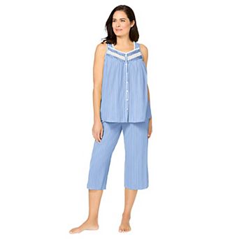 Only Necessities Plus Size Sleeveless Pj Capri Set