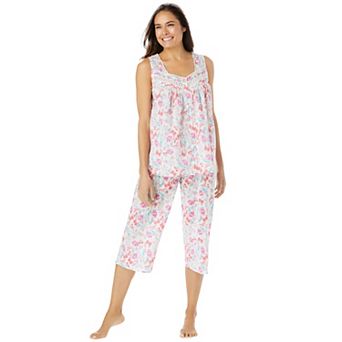 Only Necessities Plus Size Sleeveless Pj Capri Set