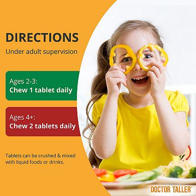 Doctor Taller Kids, Multivitamins For Ages 2-9, Grape Flavor, 60 Vegan Chewable Tablets