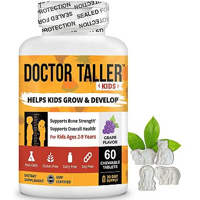 Doctor Taller Kids, Multivitamins For Ages 2-9, Grape Flavor, 60 Vegan Chewable Tablets