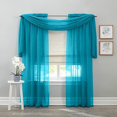 BrylaneHome BH Studio Sheer Voile Scarf Valance