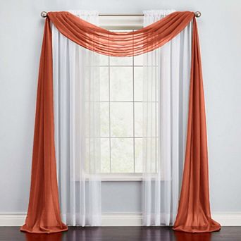 BrylaneHome BH Studio Sheer Voile Scarf Valance