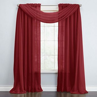 BrylaneHome BH Studio Sheer Voile Scarf Valance