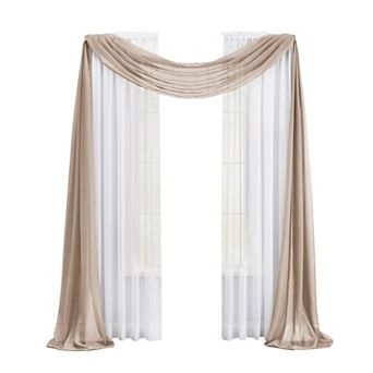 BrylaneHome BH Studio Sheer Voile Scarf Valance