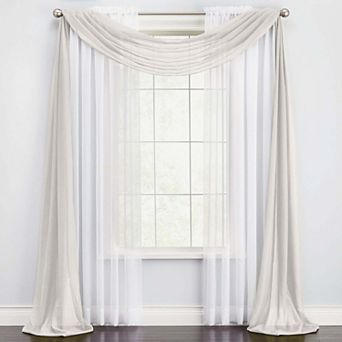 BrylaneHome BH Studio Sheer Voile Scarf Valance