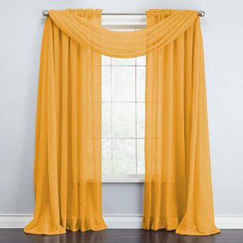 BrylaneHome BH Studio Sheer Voile Scarf Valance