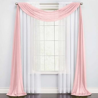 BrylaneHome BH Studio Sheer Voile Scarf Valance