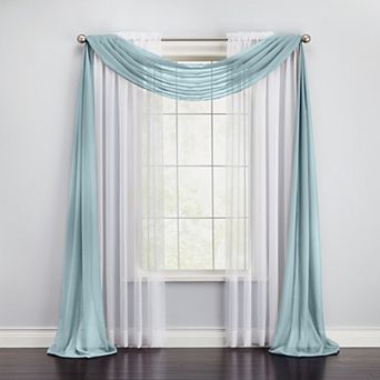 BrylaneHome BH Studio Sheer Voile Scarf Valance