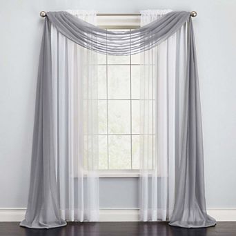 BrylaneHome BH Studio Sheer Voile Scarf Valance