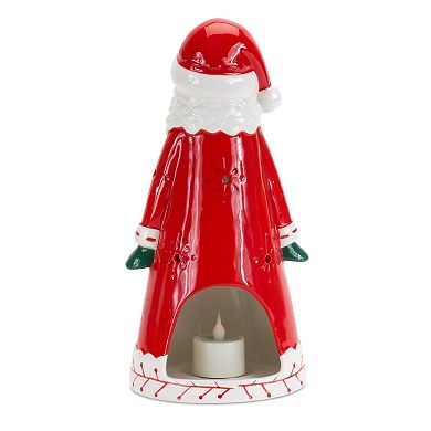 Santa Tea Light 10.25"H Clay