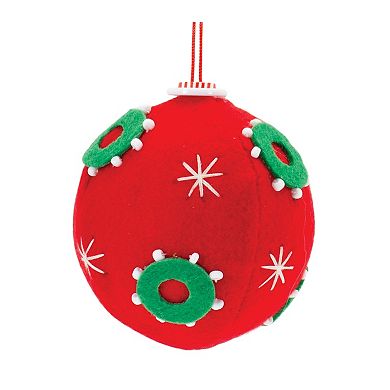 Whimsical Fabric Ball Ornament (Set Of 12)