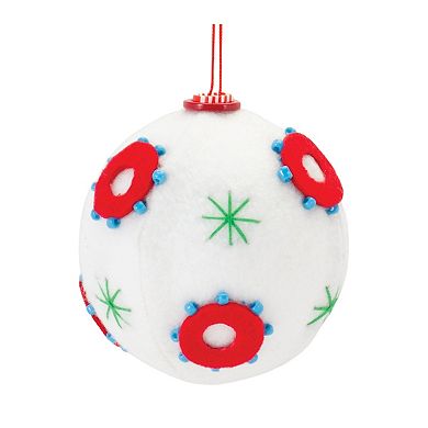 Whimsical Fabric Ball Ornament (Set Of 12)