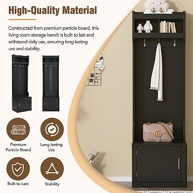 Minimalist Slim Hall Tree With Cabinet
