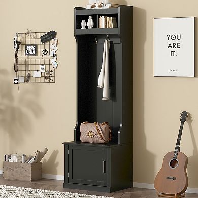 Minimalist Slim Hall Tree With Cabinet