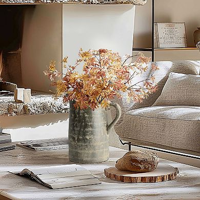 LuxenHome Rustic Farmhouse Brown Pitcher Terracotta Vase