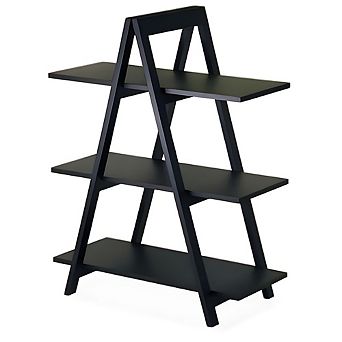 Modern 3 tier A-frame Display Shelf Bookcase In Black
