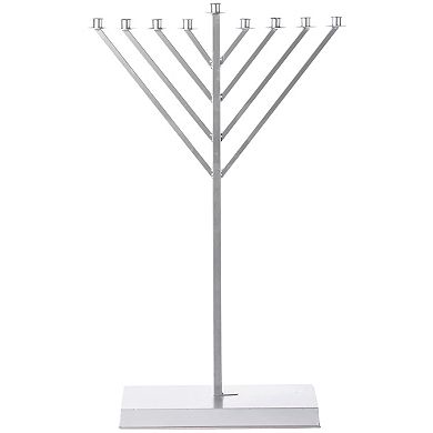 Metal Silver Coated Hanukkah Menorah For Synagogue