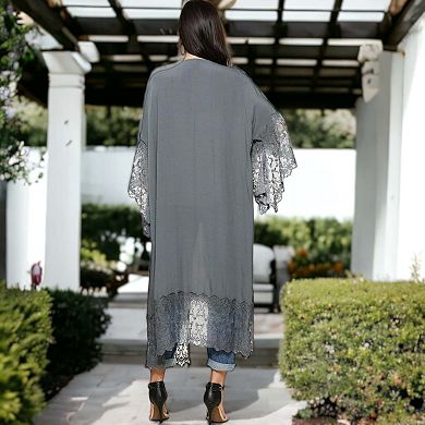 Women's Long Lace Kimono Cardigan
